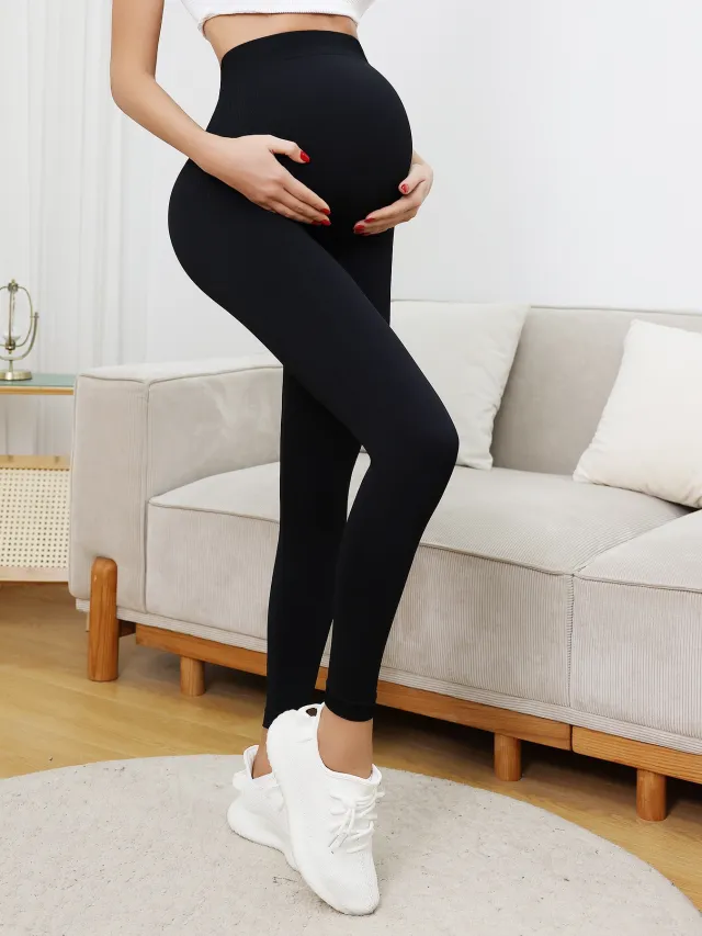 Pregnant Women Yoga Pants Slim High Waist Seamless Leggings Tight Black Old Version - Shop at LoveMi