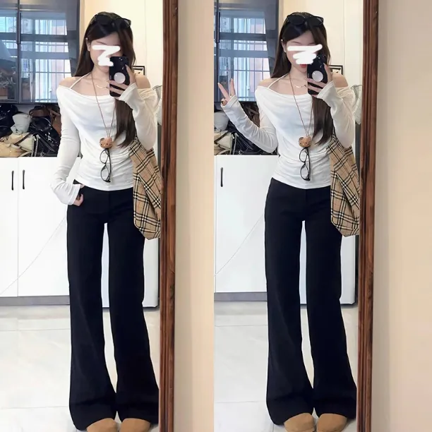 American-style Retro Skinny Jeans High Waist Slimming Without Leg Sticking - Black