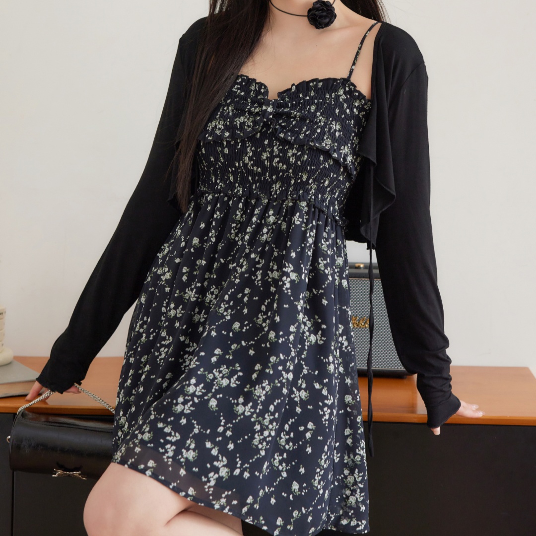 French Romantic Floral Camisole Dress
