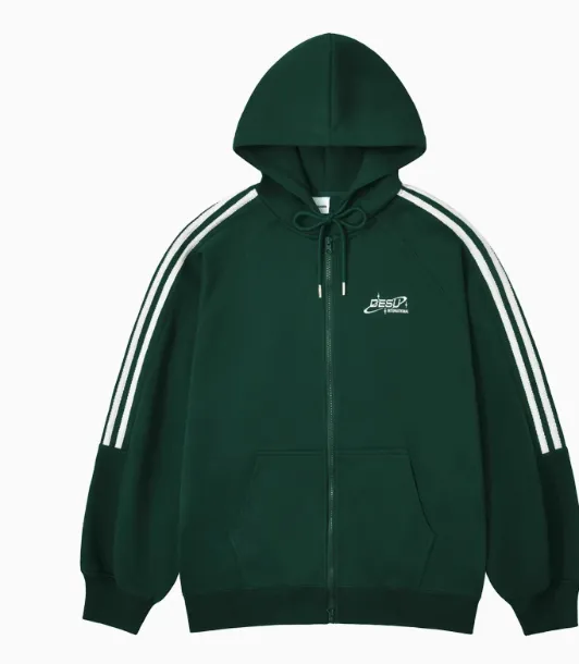 Hooded Sweater Korean Style Loose Slimming Two-piece Suit - Dark Green Sweatshirt