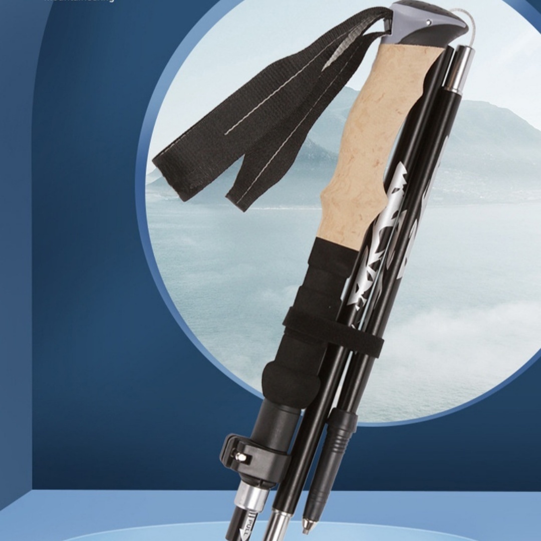 Five-section Folding Alpenstock Ultra-light 7075 Aluminum Alloy Outer Lock