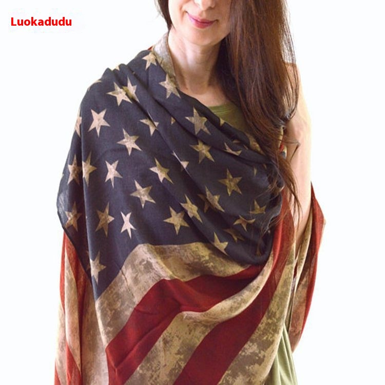 American Flag Printed Scarf Sunscreen Shawl - Image 2