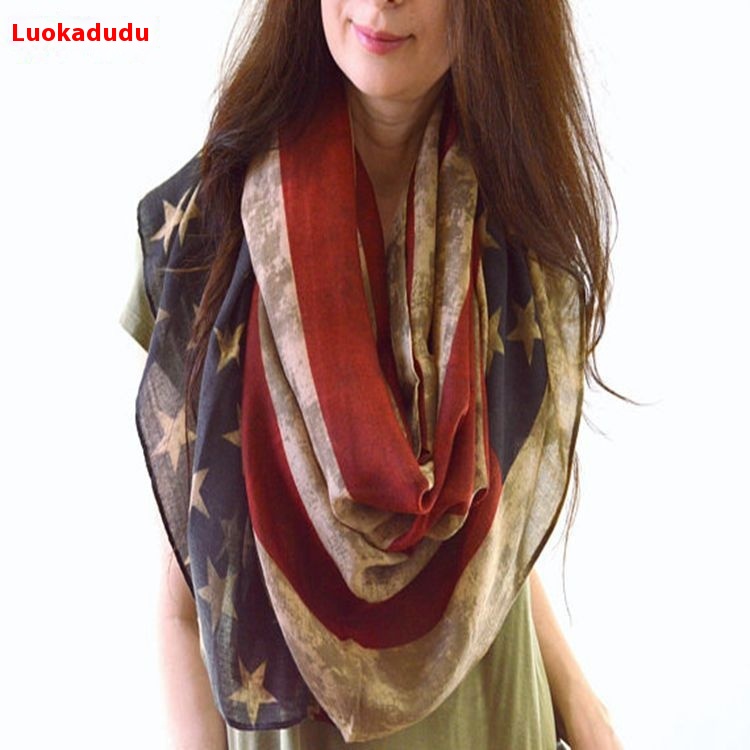 American Flag Printed Scarf Sunscreen Shawl - Image 3