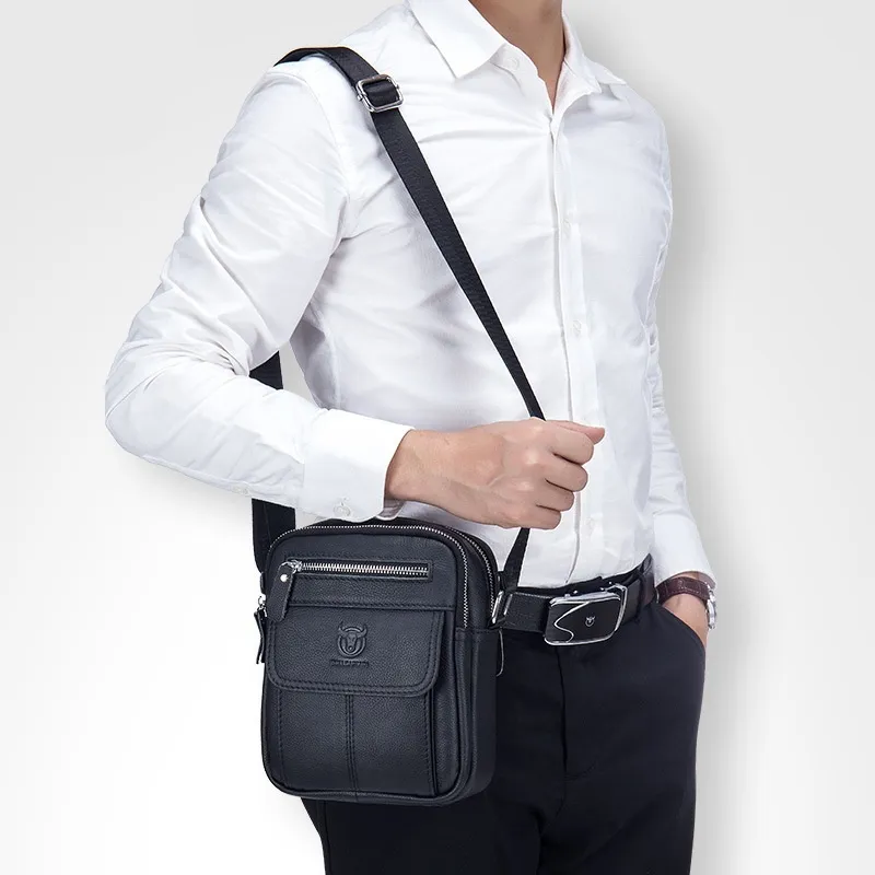 Leisure Mini Men's Leather Shoulder Crossbody Cash