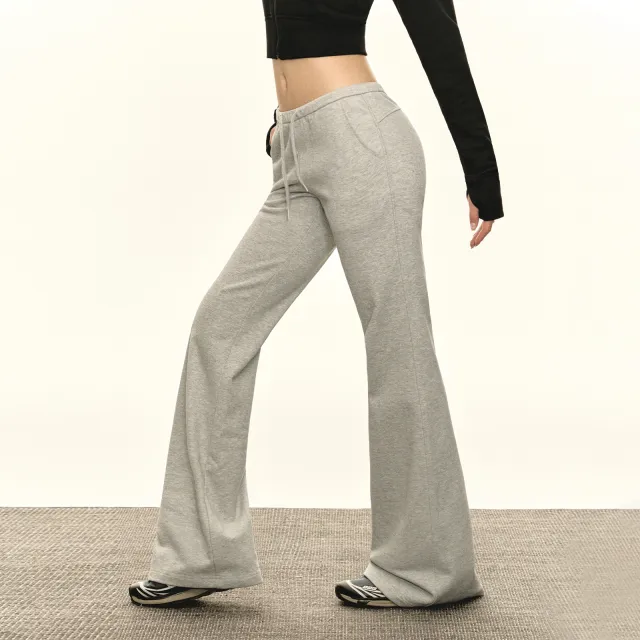 Retro Low Waist Yoga Sweatpants Women's Casual Pants Flower Gray - Shop at LoveMi