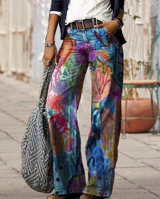 Diagonal Cloth Women's Jeans 3D Pattern Casual Pants Abprev1Yj908 2Xl - Shop at LoveMi