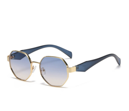 New Polygonal Sunglasses Wide Leg Metal Large Rim Sunglasses Women C7 - Shop at LoveMi