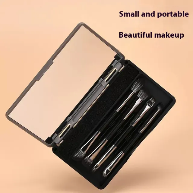 Makeup With Mirror Multifunctional Makeup Brush Suit 4 Pieces Silver - Shop at LoveMi