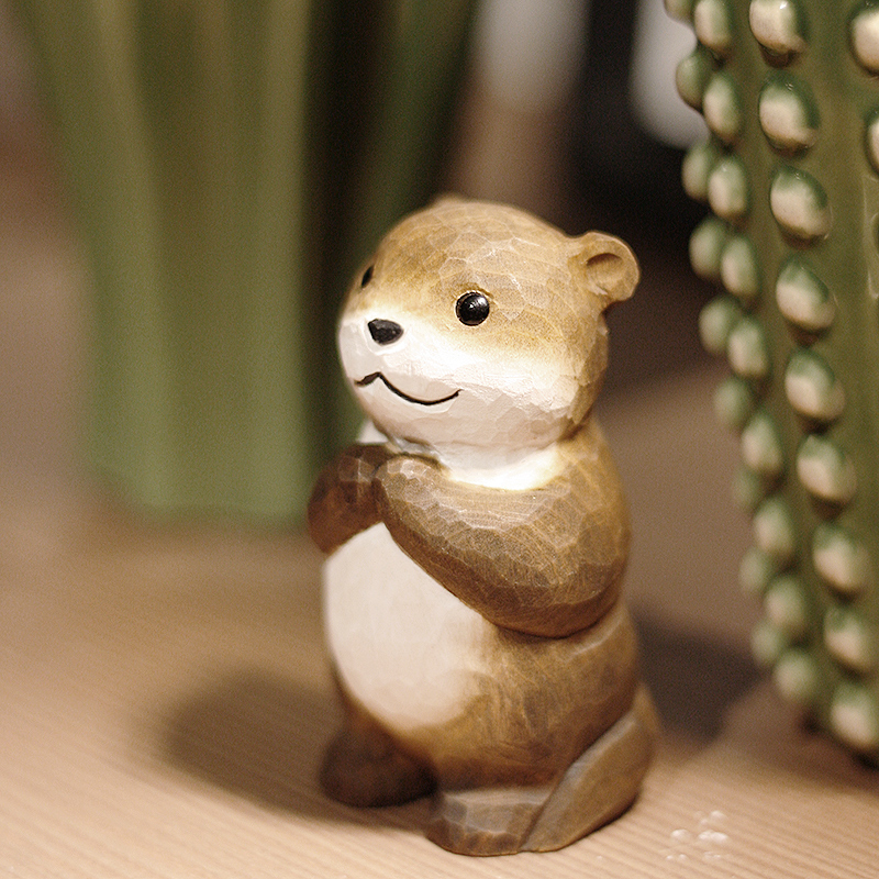 Sculpture sur bois Décoration Otter Sculpture sur bois Décoration Otter