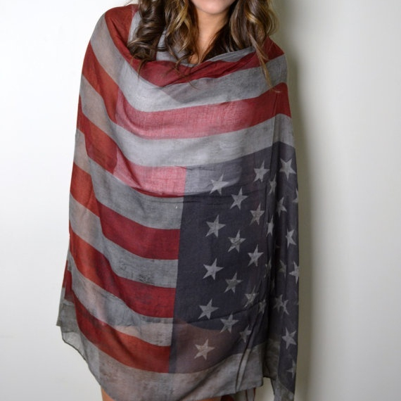 American Flag Printed Scarf Sunscreen Shawl - Image 4