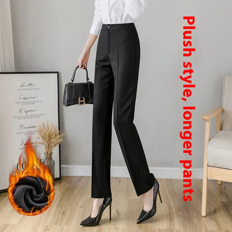 Female Office Worker Straight Workplace Suit Pant - L