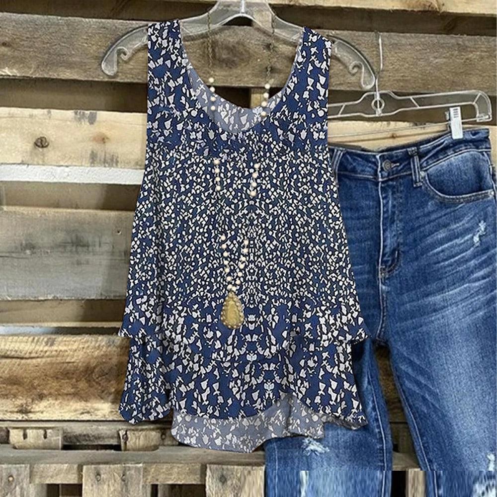Women's New Printed Loose Casual Top Camisole