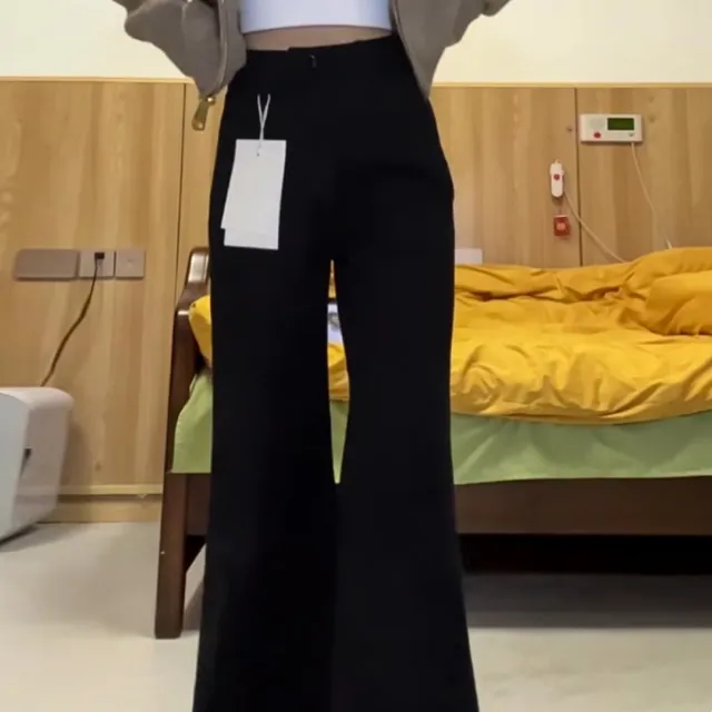Women's Loose Solid Color Wide Leg Jeans Black - Shop at LoveMi