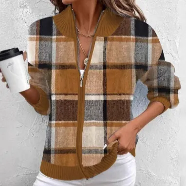Women's Large Checks Style Women's Woolen Jacket Plaid Autumn And Winter New Color - Shop at LoveMi