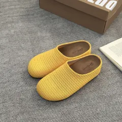 Non-slip Comfortable Baotou Boken Women's Slippers - Yellow - View 1