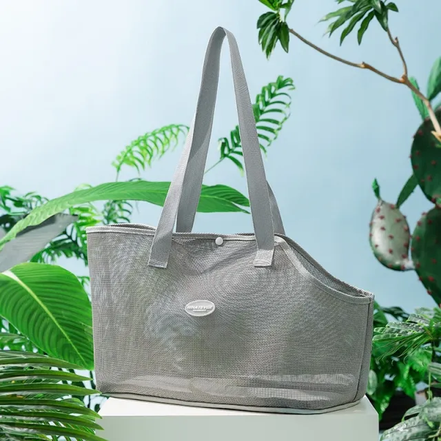 Spring And Summer Cat Out Breathable Mesh Crossbody Hand Bag Milo Gray - Shop at LoveMi