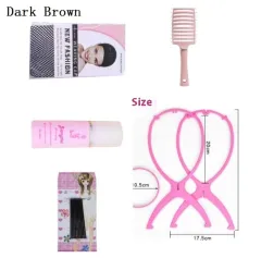 Full Repair Inner Angle High Level Long Straight Hair Full-head Wig - Dark Brown Five Pieces - View 1