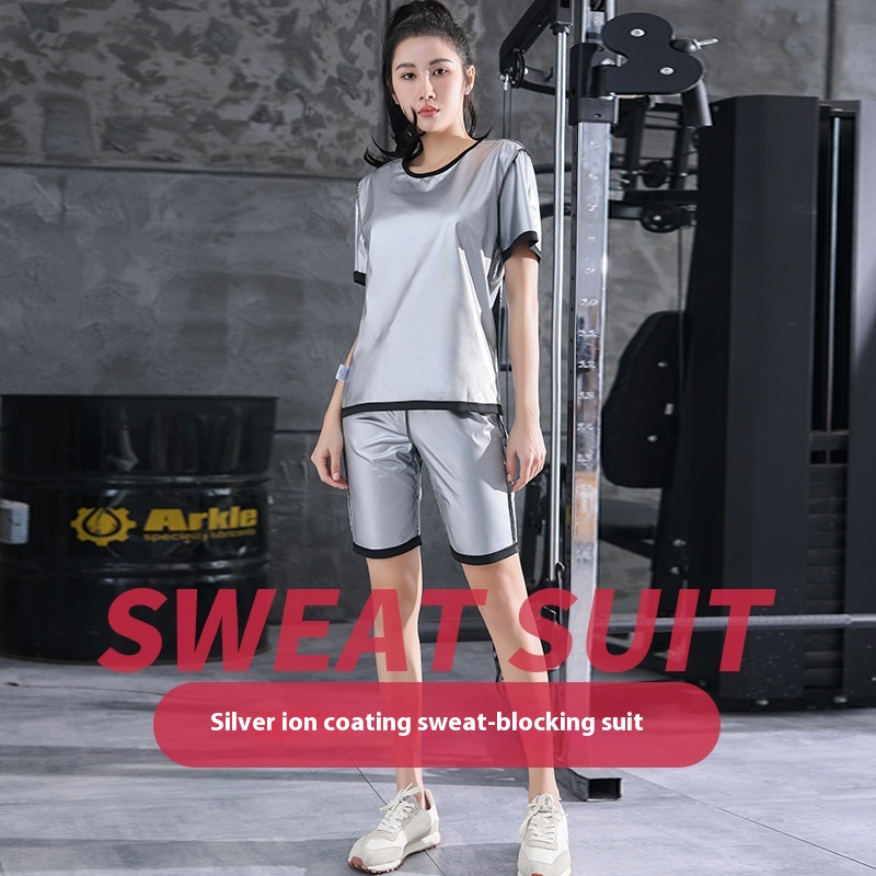 Violently Sweat Suit Women's Suit Plus Size Exercise Short Sleeve