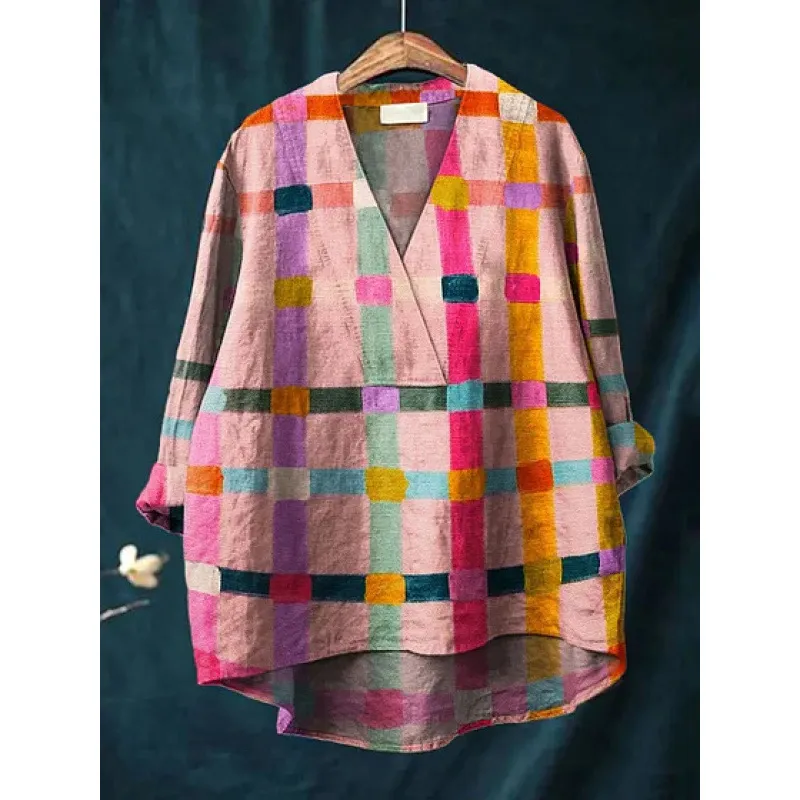 Autumn Collarless Long-sleeved Women's Shirt Long Sweater Casual Shirt - Style 5-3Xl