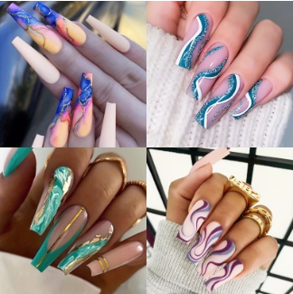 Ballet Wave Line Detachable Finished Product Nail Stickers