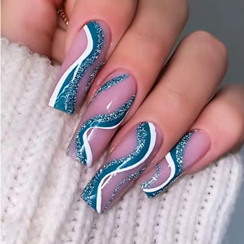 Ballet Wave Line Detachable Finished Product Nail Stickers