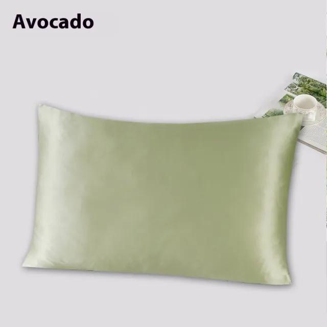 Plain Beauty Silk Hair Care Sleep Comfortable Thickened American Simple Double sided Silk Pillowcase Avocado Color - Shop at LoveMi