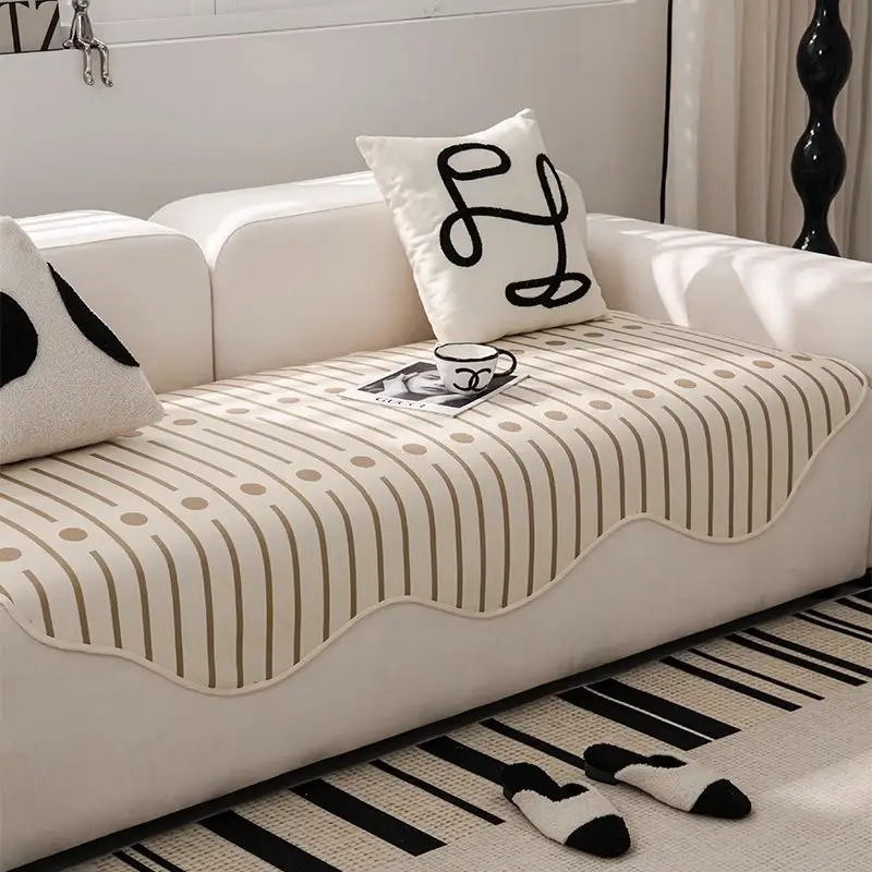 Four Seasons Universal Modern Light Luxury Straight Row Sofa Cushion Cover Cloth