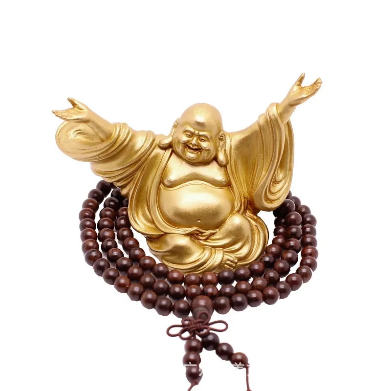 Maitreya Brass Car Decoration Exquisite Crafts - Gold