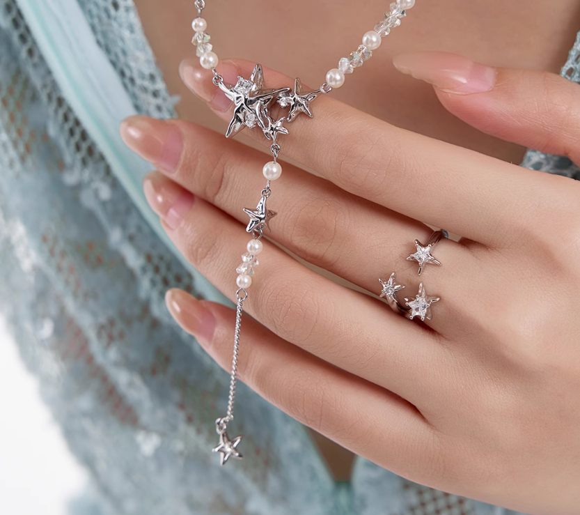 Beaded Tassel XINGX Double-layer Necklace
