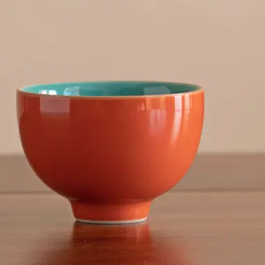 Colored Glaze High Temperature Forbidden City Red Ceramic Tea Cup
