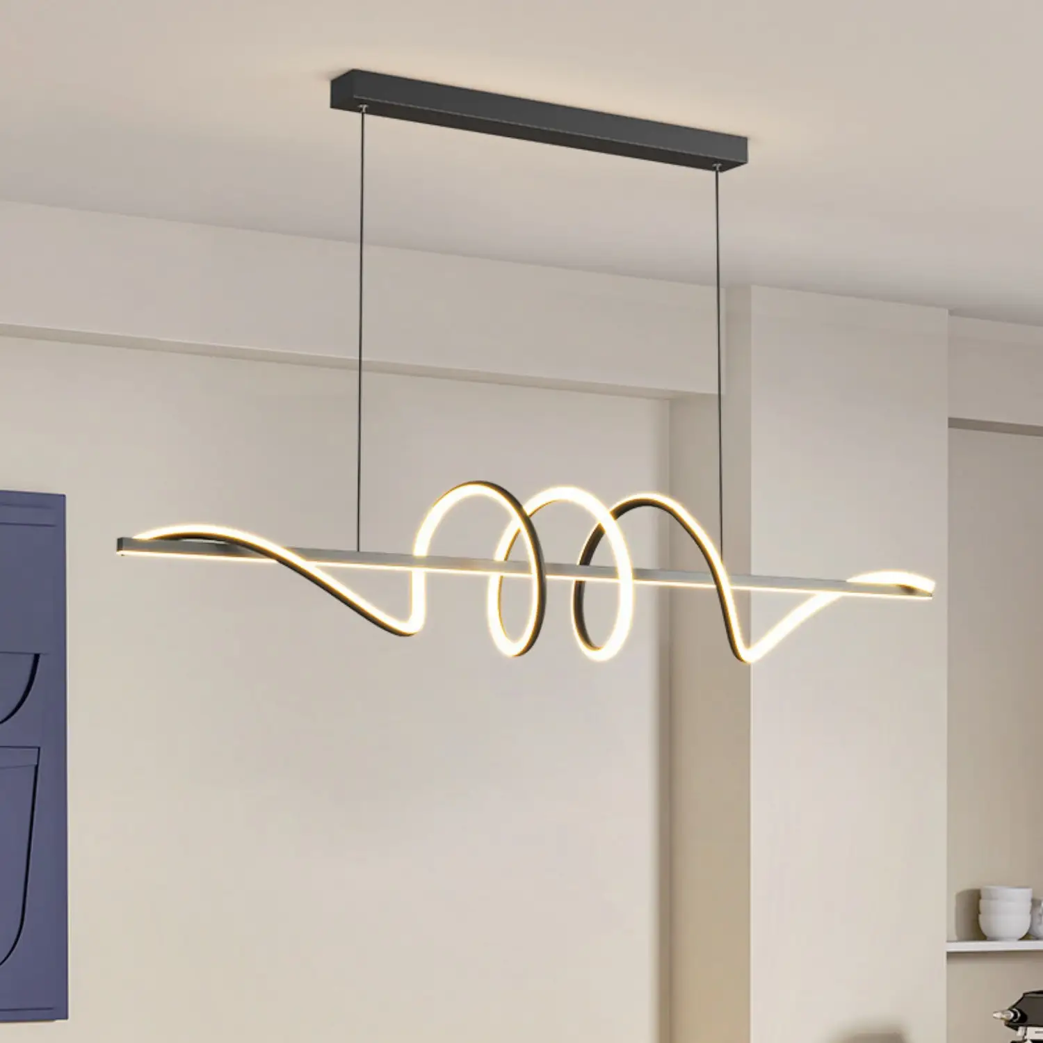 Three Ring Minimalist LED Long Bar Restaurant Pendant Light