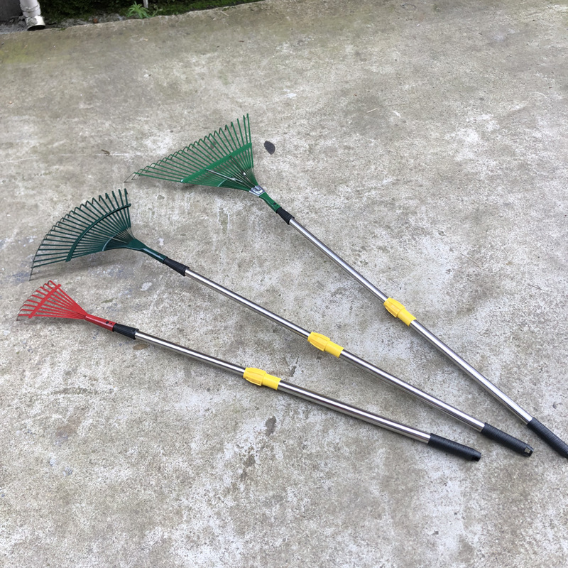 Stainless Steel Telescopic Handle Grass Rake