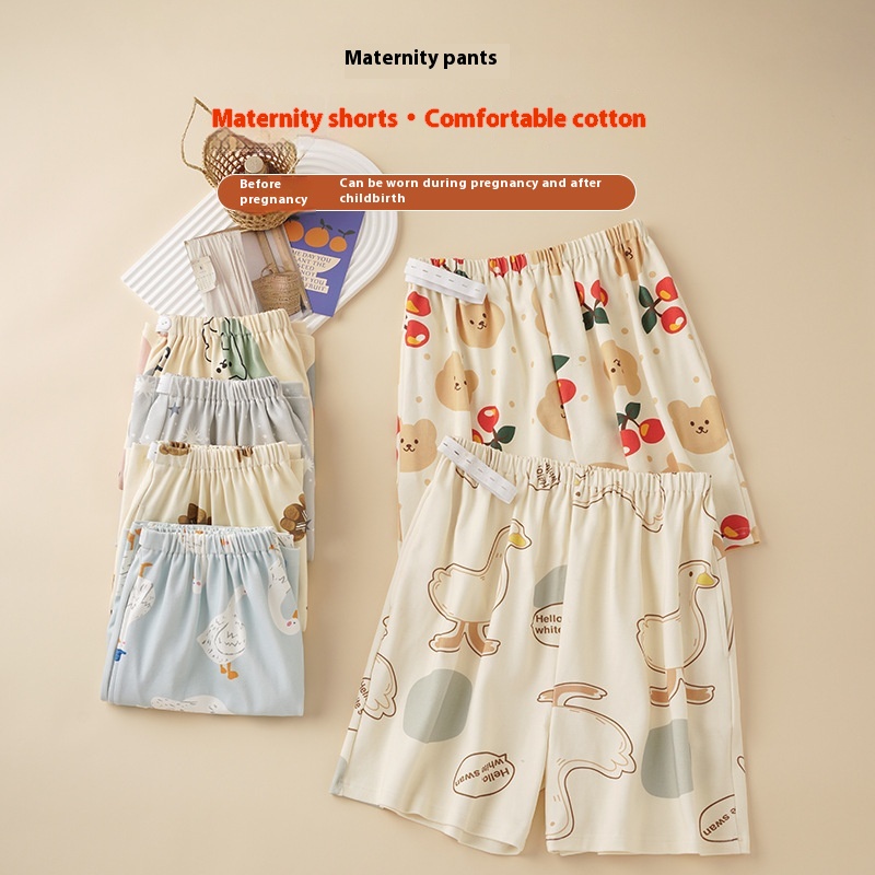 Summer New Pregnant Women Adjustable Cartoon Pajama Pants Thin