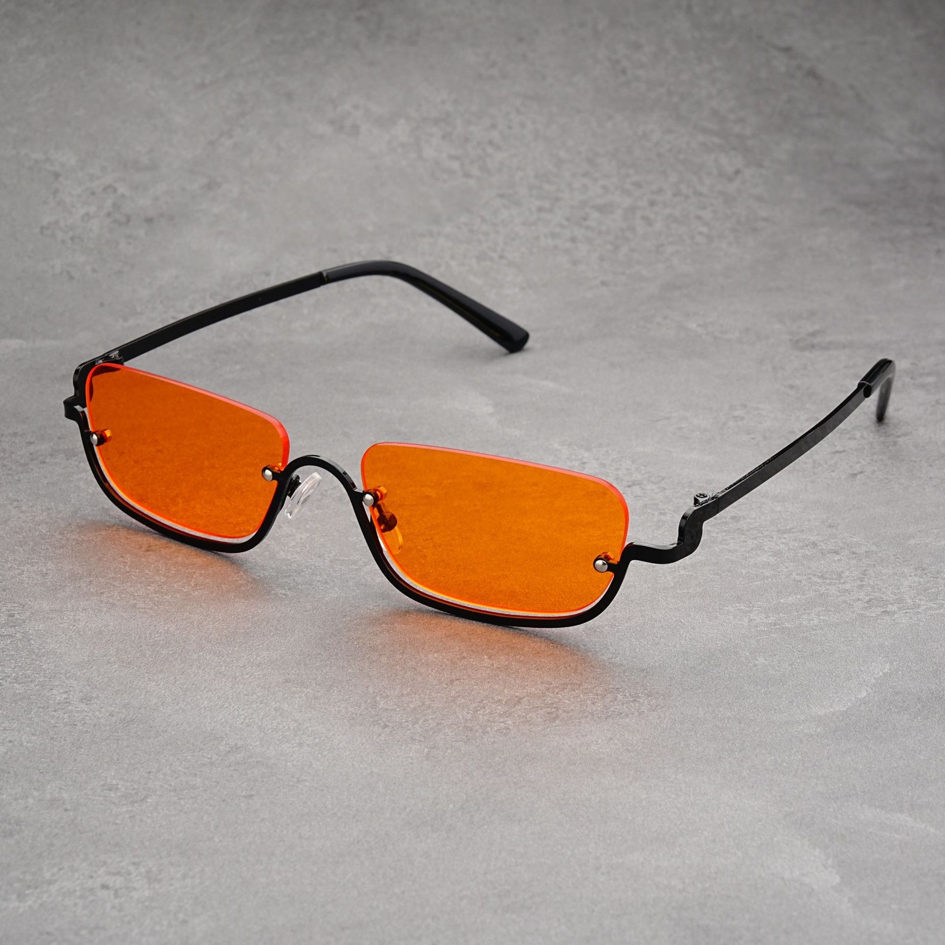 Personality Semi-rimless Sunglasses Colorful Marine Lens Advanced Sense