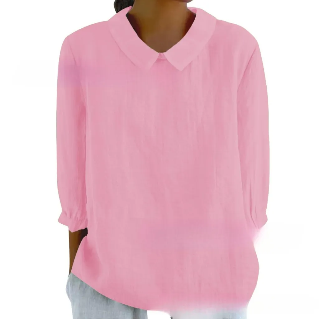 Loose Printed Crew Neck Casual Plus Size Women's Shirt - Bj245-L