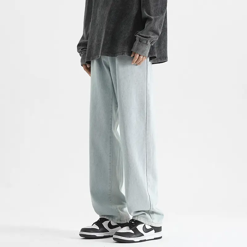 Men's Washed Straight Leg Jeans