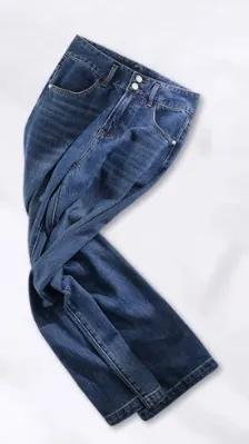 Lyocell Jeans Women's Summer Wide Leg High Waist Thin Loose Retro Blue Trousers Double - Shop at LoveMi