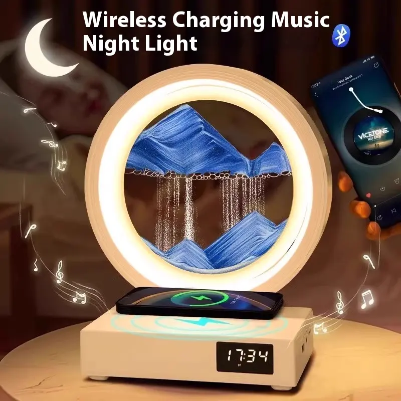 Quicksand Painting Clock Creative Small Night Lamp