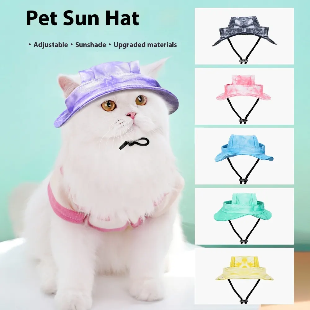 Dog Cat Sun-shade Sun Protection Hat Anti-off Adjustable String