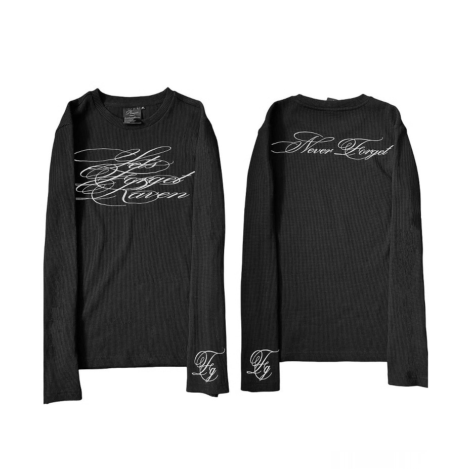 Long Sleeve T-shirt Dark Vintage Printed Top