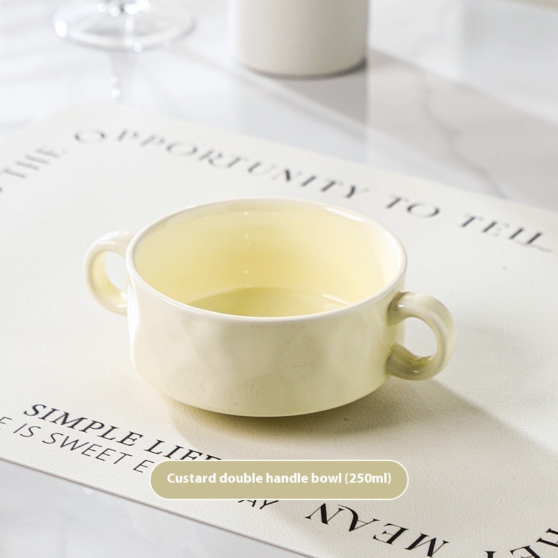 Good-looking Cream Style Binaural Soup Bowl Household