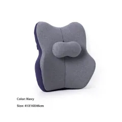Lumbar Support Pillow Seat Back Waist Pillow Lumbar Support - Navy Blue - View 1