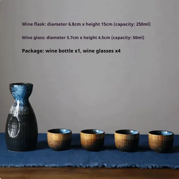 Household Japanese Ceramic Sake Bottle Set