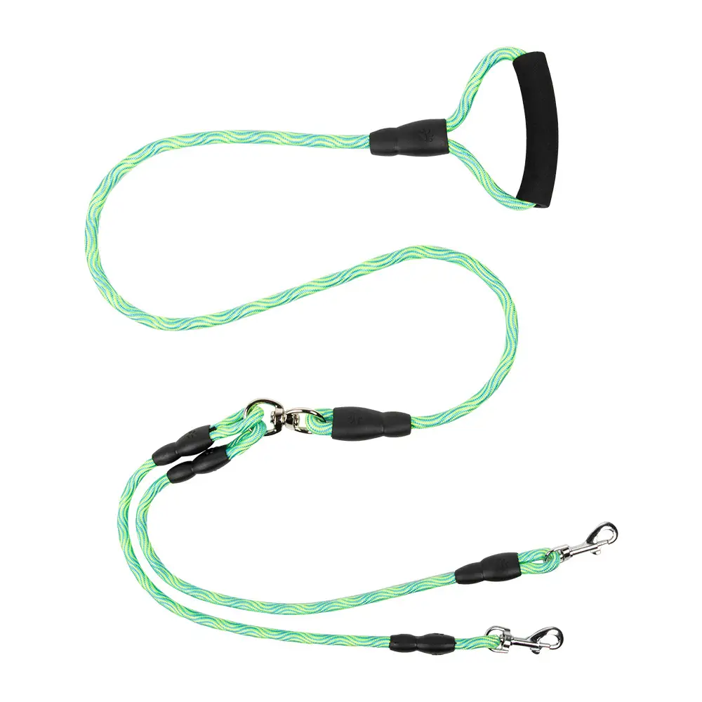 Nylon Woven Reflective Round Rope Double Handle Dog Hand Holding Rope