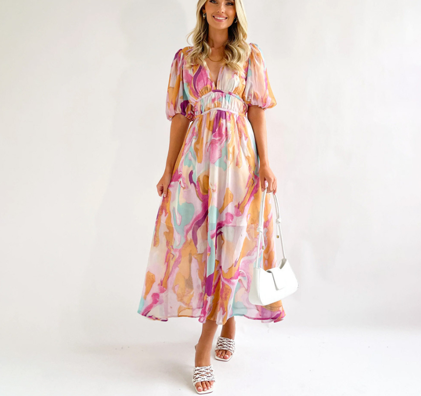 Women's Fashion Print Holiday Beach Dress