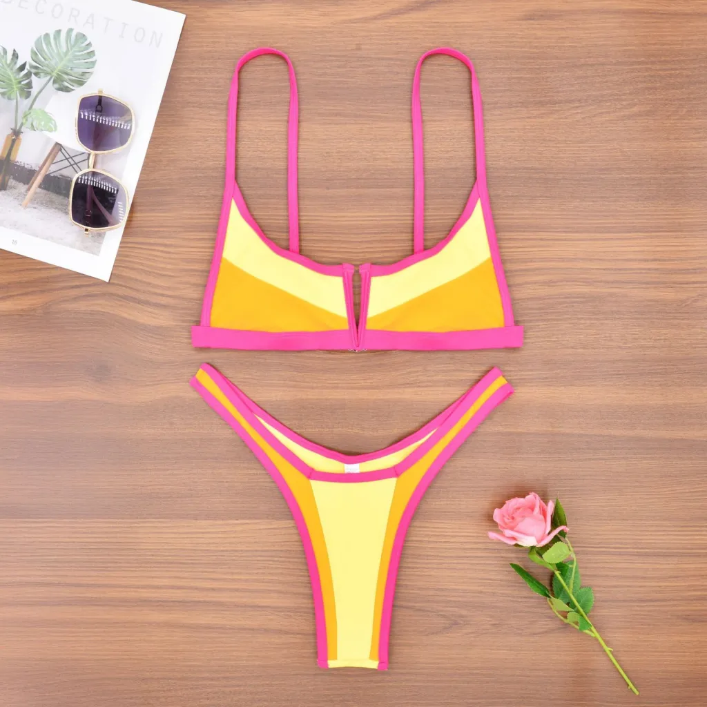 Split Swimsuit European And American Bikini Sexy Swimsuit Bikini - Orange