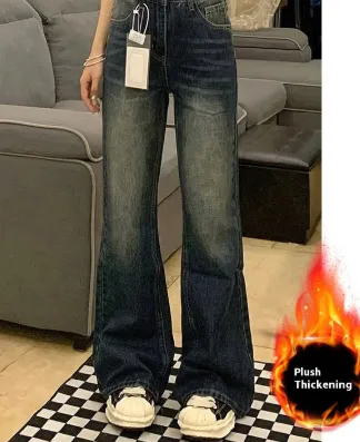 Women's Retro Blue Skinny Jeans Plus Size Blue Lengthened And Flexed - Shop at LoveMi