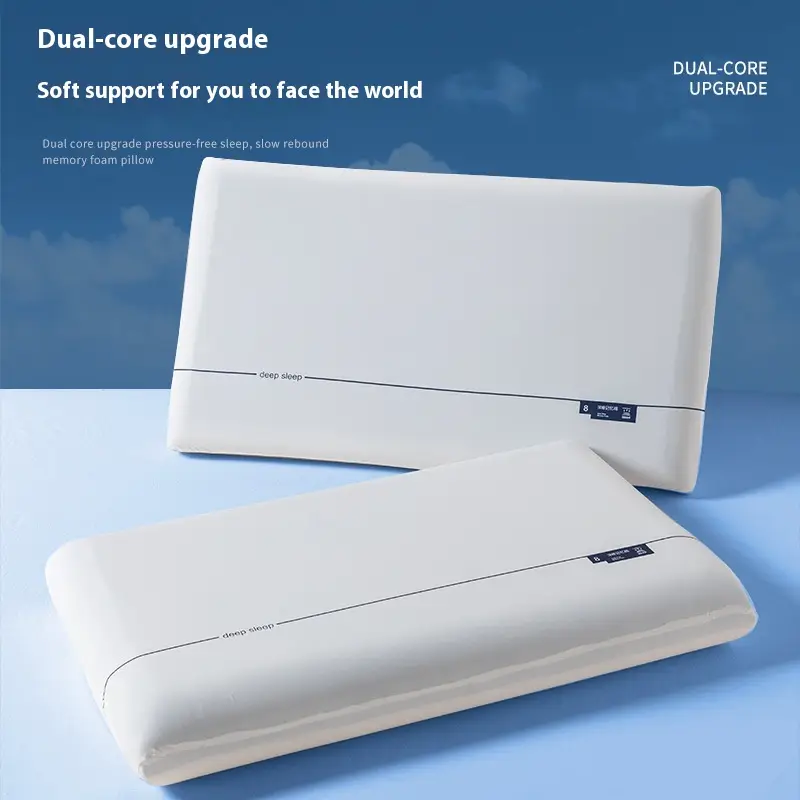 Double Core Neck Protection Memory Foam Pillow Side Sleeping Improve Sleeping