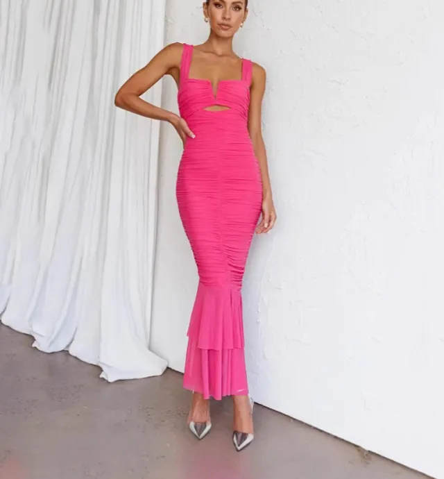 Fashion Suspenders Backless Tight Dress Pink - Shop at LoveMi