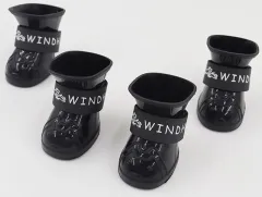 Pet Boots Non-slip Waterproof And Hard-wearing Soft Bottom - Black - View 1